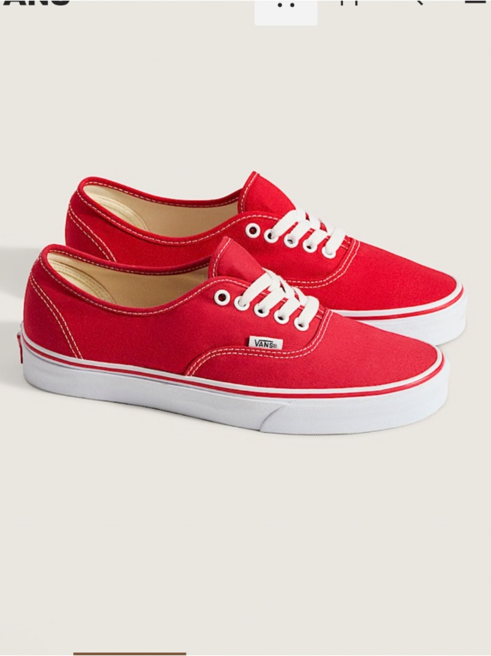 VANS Authentic Red Shoes Sz 7